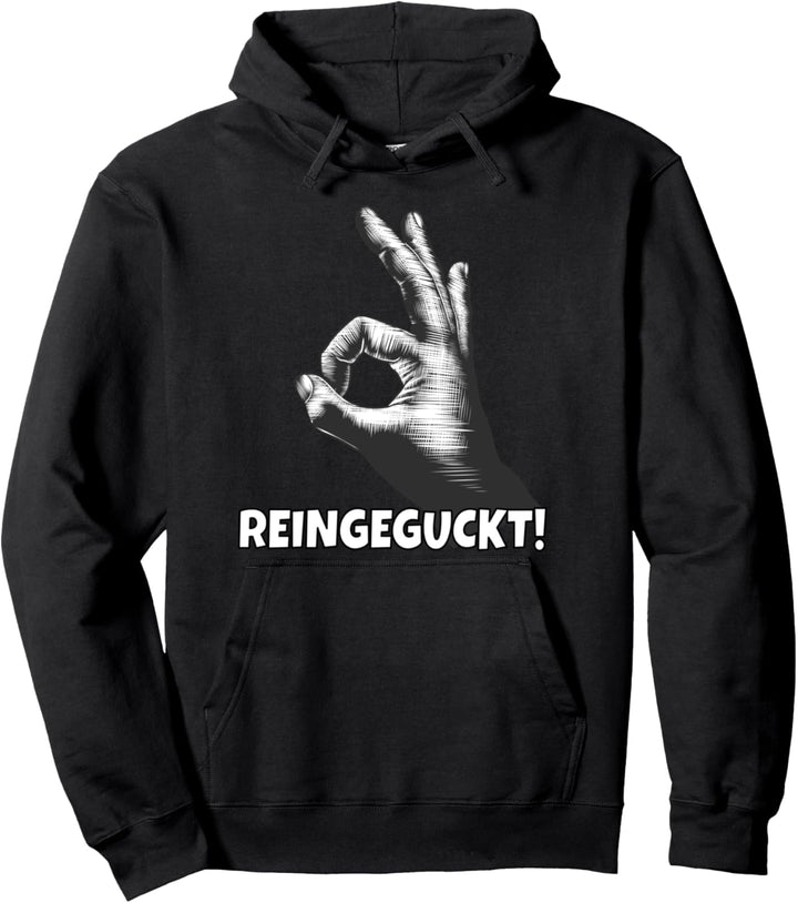 Reingeguckt - Lustiges Retro Pullover Hoodie