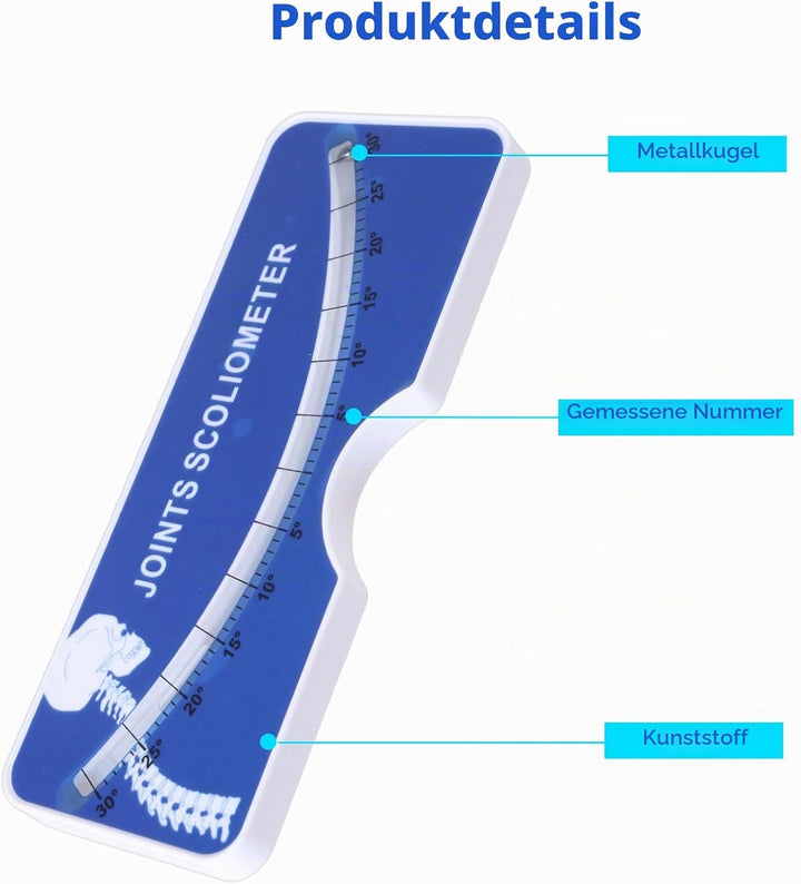 Skoliometer Messgerät 0-30° Messung Zur Messung Der Wirbelsäulenausrichtung. Sie Die Wirbelsäulennei