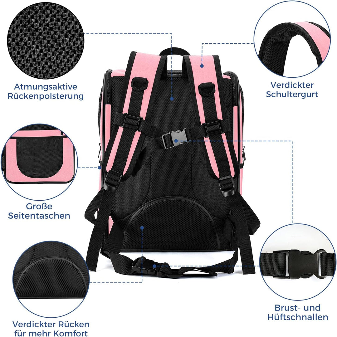 apollo walker HundeRucksack und KatzenRucksack für Kleine Haustiere(Belastbarkeit 2-15kg) - Gepolste