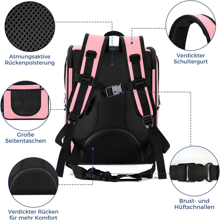 apollo walker HundeRucksack und KatzenRucksack für Kleine Haustiere(Belastbarkeit 2-15kg) - Gepolste