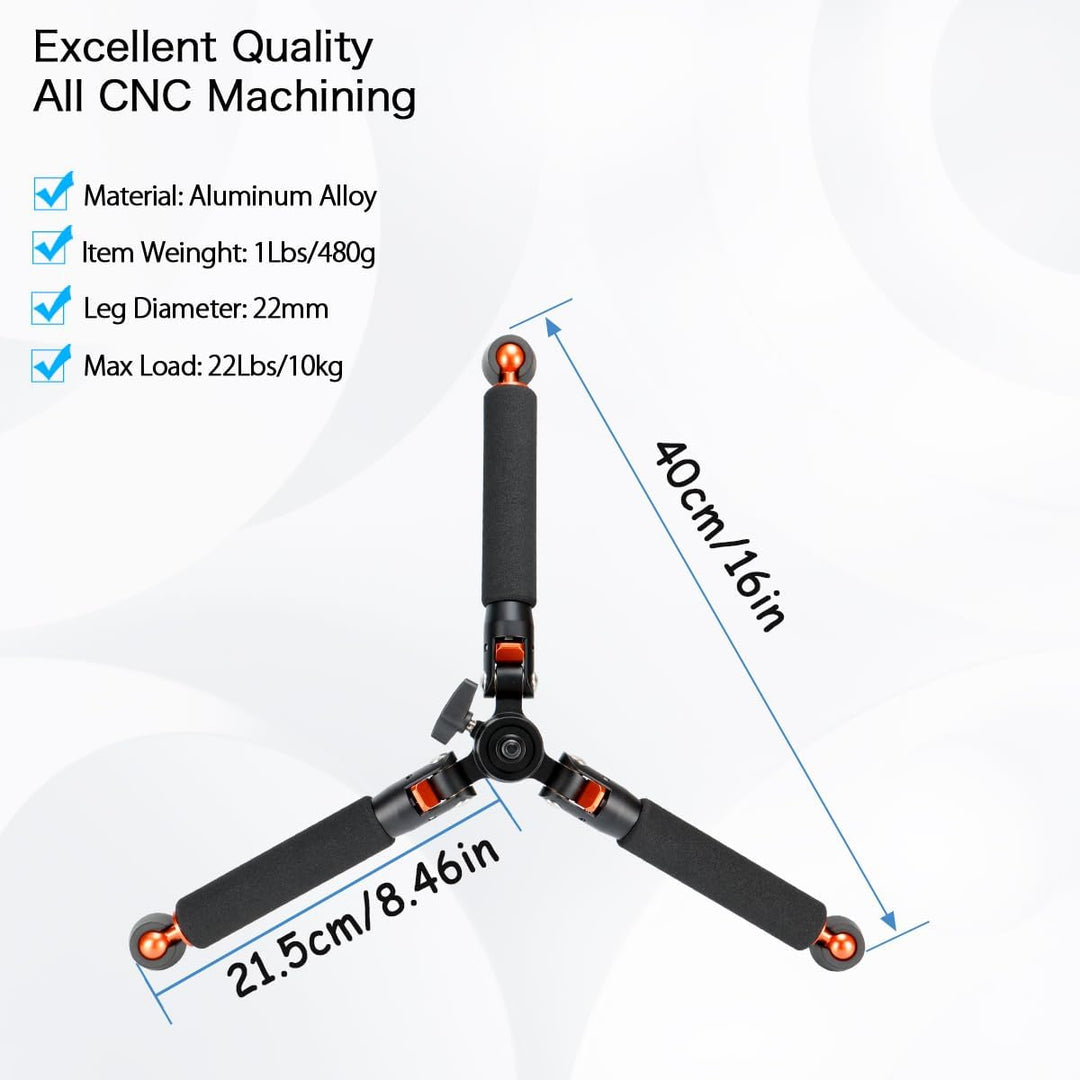 Koolehaoda Kamera-Einbeinstativ aus Aluminium mit Stativbasis aus Metall. 6 Abschnitte, 46–177 cm ve