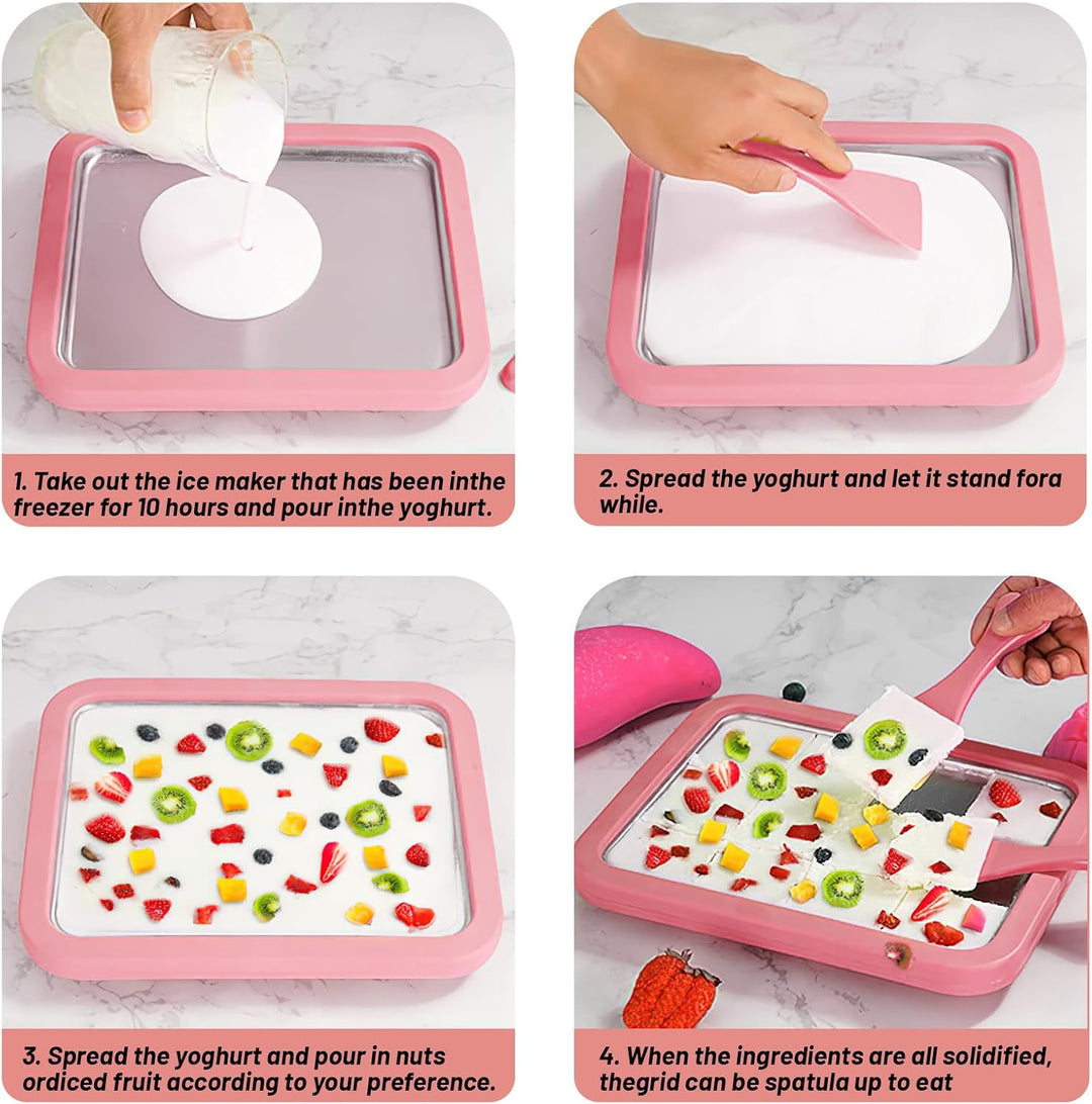 Eisplatte zum Eis Machen, Kommt mit 2 Spateln Ice Cream Machine, Ice Rolls Maschine, Eisenrollmaschi