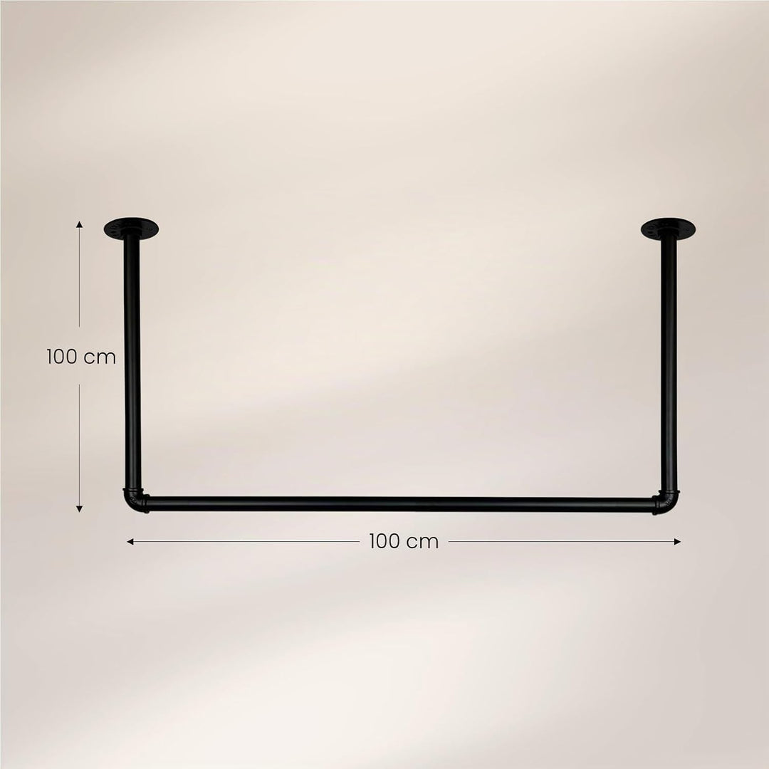 Kleiderstange Garderobe Industrie Design für Decke | Breite 100 cm x Höhe 100 cm | Deckengarderobe |