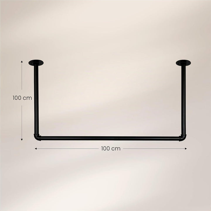 Kleiderstange Garderobe Industrie Design für Decke | Breite 100 cm x Höhe 100 cm | Deckengarderobe |