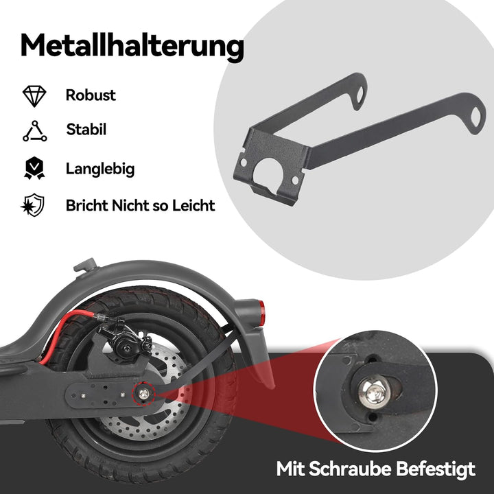 Satgoo E Scooter Schutzblech Hinten für Xiaomi Scooter, Metallhalterung, Integriertes Nummernschild
