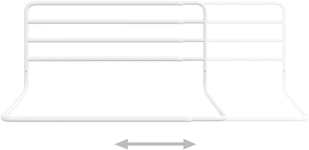 Kleinkind-Bettschutzgitter Weiss 76-137 cm verstellbar Eisen Sicherheit Netz atmungsaktiv geeignet f