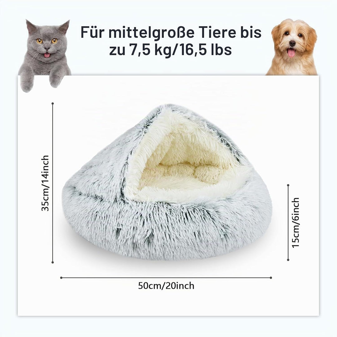 Katzenbett, Katzennest, Haustierbett Tierbett, Kleine Hundebett Waschbarer Flauschiges Rund Weich Ka