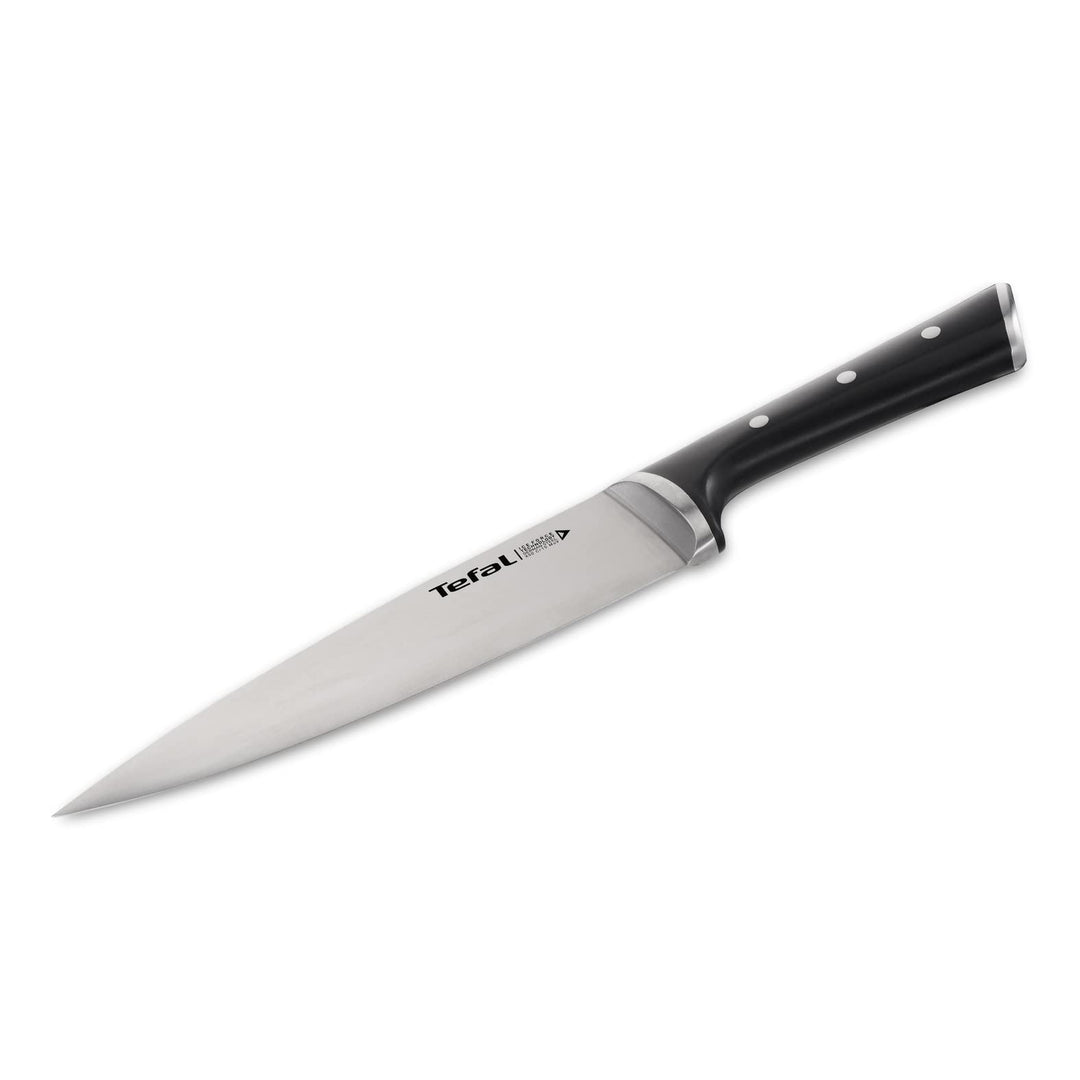 Tefal Ice Force Kochmesser, 20 cm Klinge, Korrosionsschutz, Handschutz, Edelstahl, schwarz. K23202