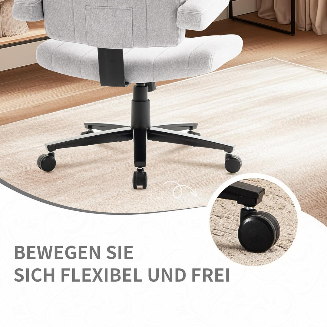 Criss Cross Chair mit Rädern, verstellbarebreite Armlehne Criss Cross Chair, Anti-Grip-StoffKomfort