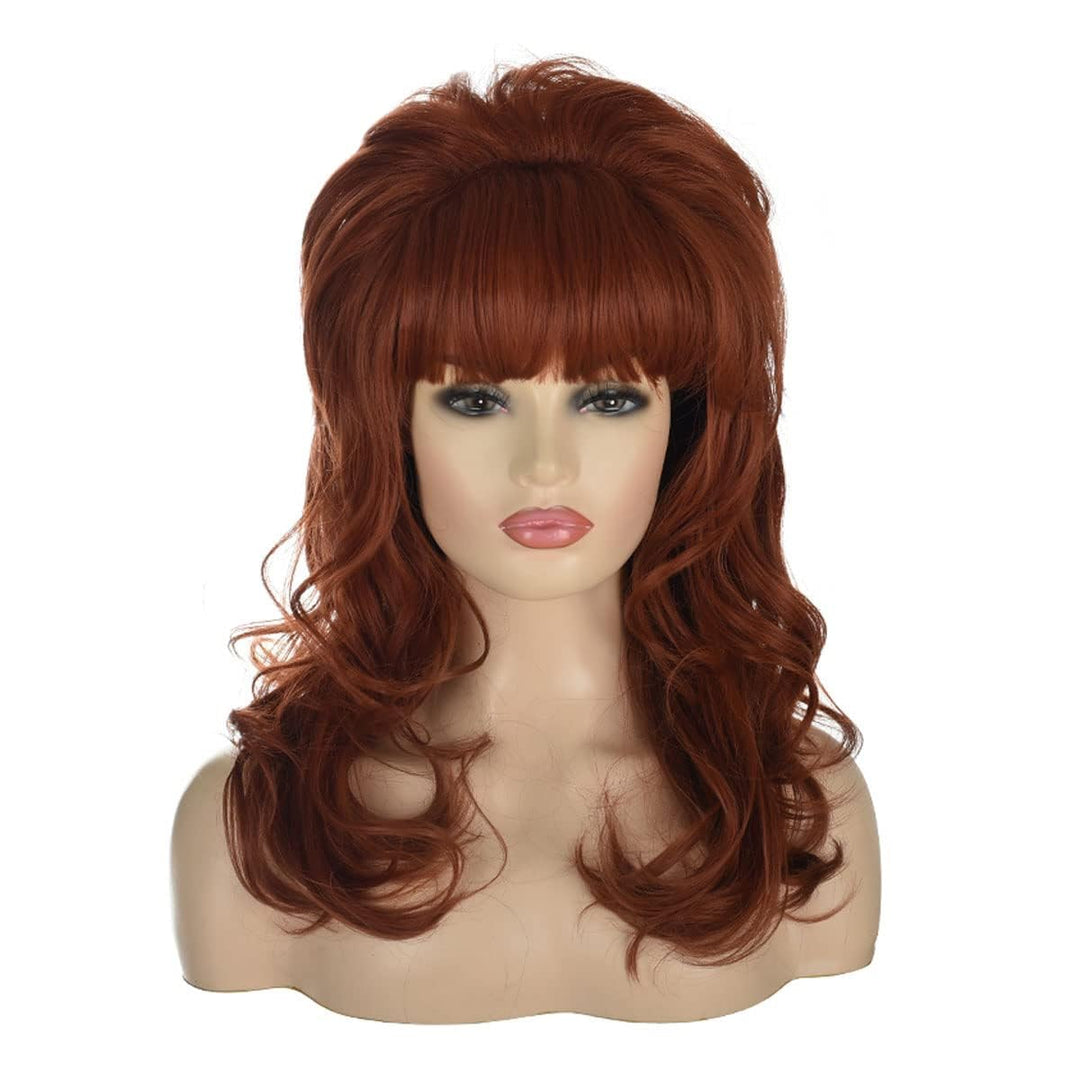 Morticia Frauen 80er Jahre Hippie Drag Queen Haar Bienenstock Vintage Retro Bouffant Kostüm Lockige