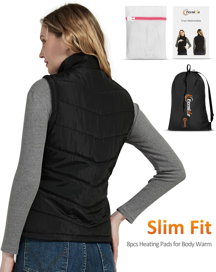 FERNIDA Beheizte Weste für Damen,Schmal Geschnittene Beheizbare Damen Weste, Winter Warm Draussen US