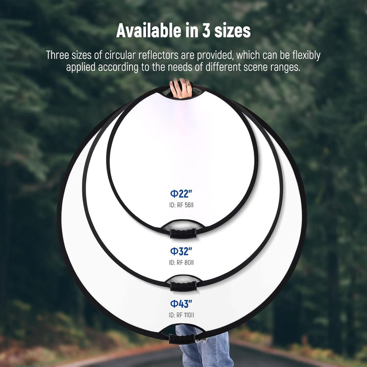 NEEWER 22"/56cm Lichtreflektor mit Handgriff mit 3/8" Gewinde, 5 in 1 Faltscheibe Lichtdiffusor Durc
