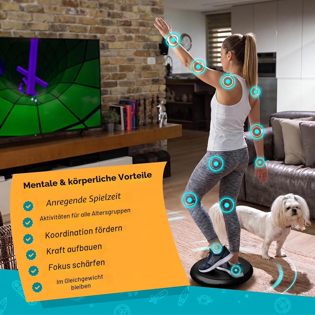 GoBalance Board App Balance Board mit Bluetooth Sensor 12 Spiele fuer Training Spass und Fitness Sta