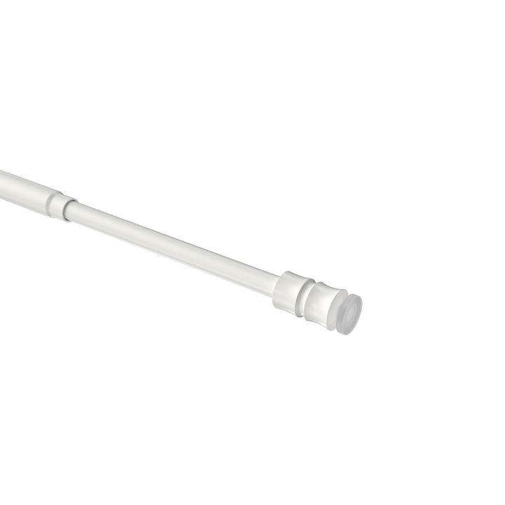 Interdeco Klemmstange (1 Stück), Klemmfix Scheibenstange mit Gummistopfen Weiss in 8/6 mm Ø, Flexo,