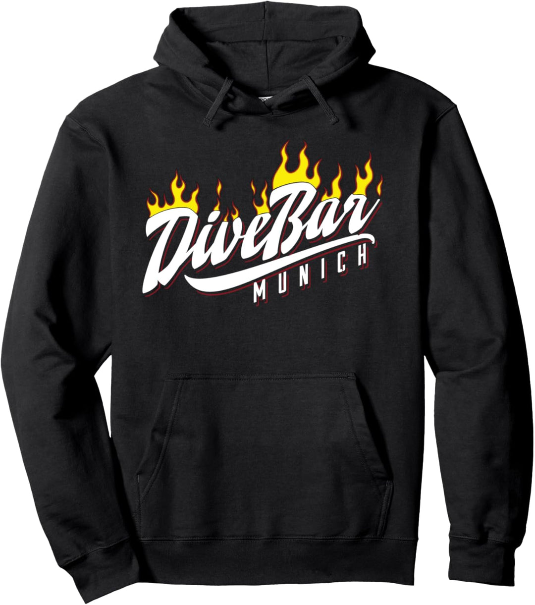 DiveBar Munich Flammen Weiss Pullover Hoodie