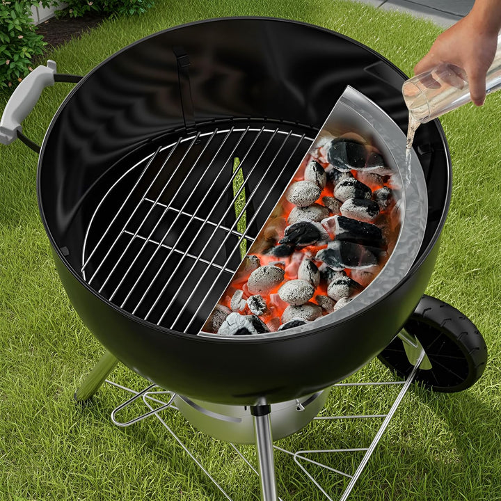 Onlyfire Edelstahl Smokereinsatz Kohle-Brennstoff Halter für Ø 57cm Kugelsmoker Einsatz Räuchereinsa