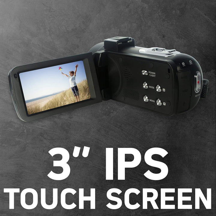 AgfaPhoto Realimove CC2700 – Caméscope Numérique, Vidéo 2.7K, 24MP, Écran Tactile 3’’, Zoom 18X, Tél