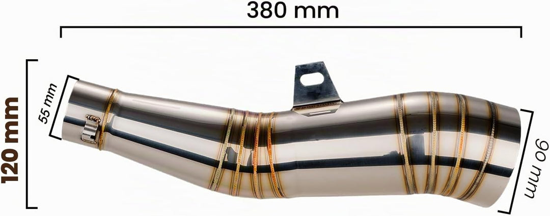 JFG RACING GP Stainelss Stahl 1,5-2"Einlass S Typ Auspuff Muffler Vent Scooter Motorrad Street Bike
