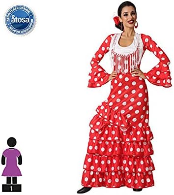 ATOSA Damen 66119 Flamenco-Kostüm M-L Frau Rot, Rojo