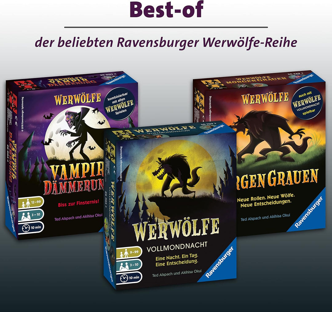 Ravensburger 26858 - Werwölfe - Epic Battle, Best-of der Spielereihe für 3-10 Spieler, Gesellschafts