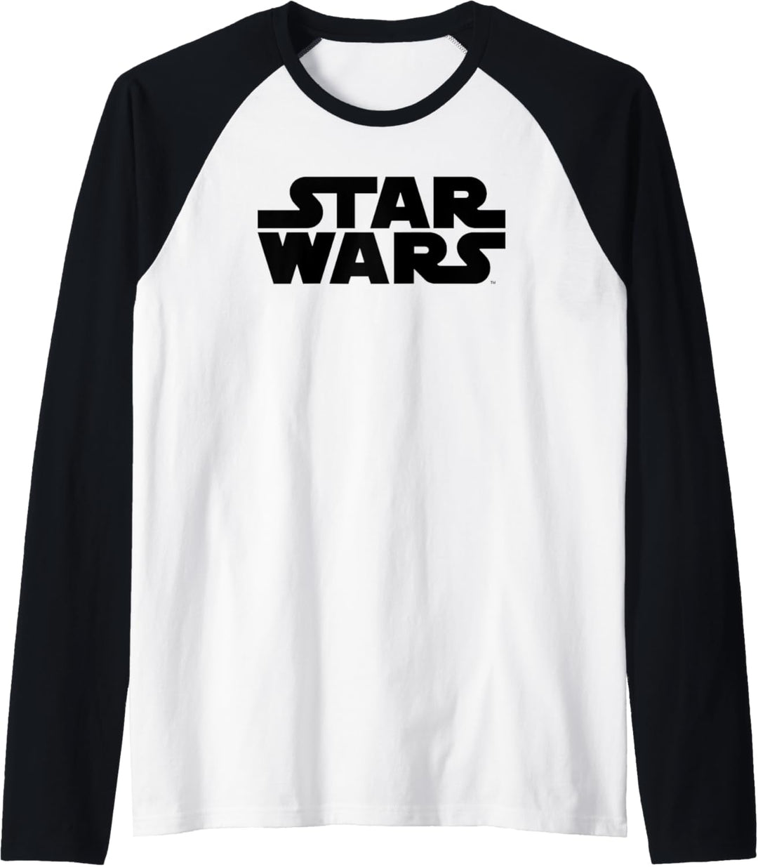 Star Wars Classic Simple Solid Black Logo Raglan