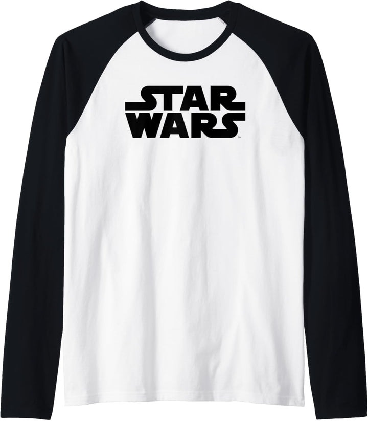 Star Wars Classic Simple Solid Black Logo Raglan