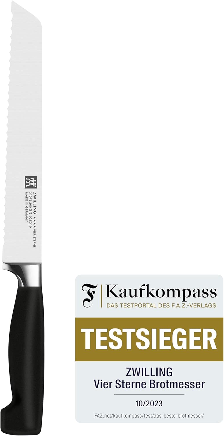ZWILLING,1001587,Brotmesser, AA8Klingenlänge: 20cm, Klingenblatt mitWellenschliff, Rostfreier Spezia