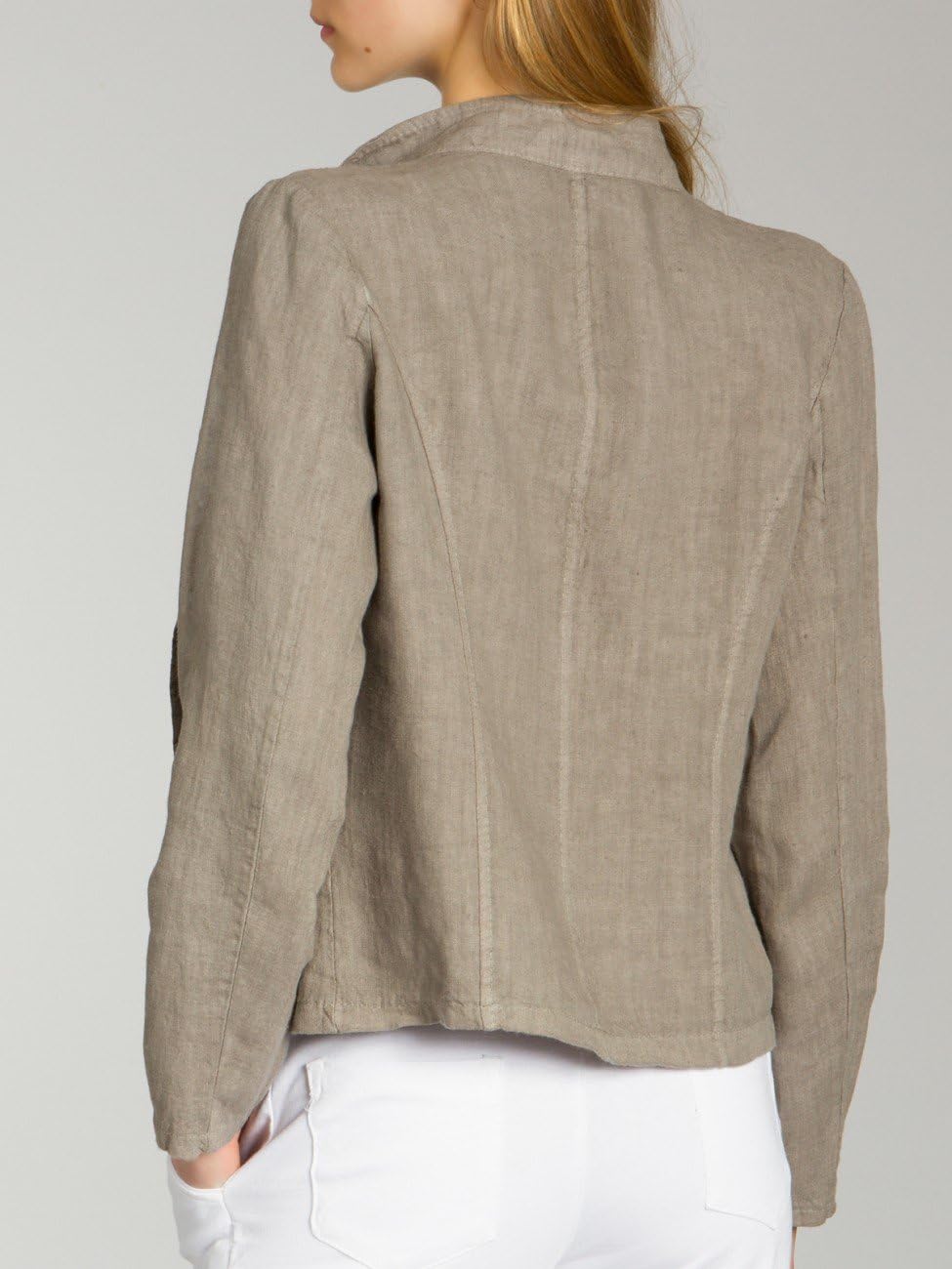 Caspar BZR004 kurzer Damen Leinen Sommer Blazer XS Schlamm, XS Schlamm