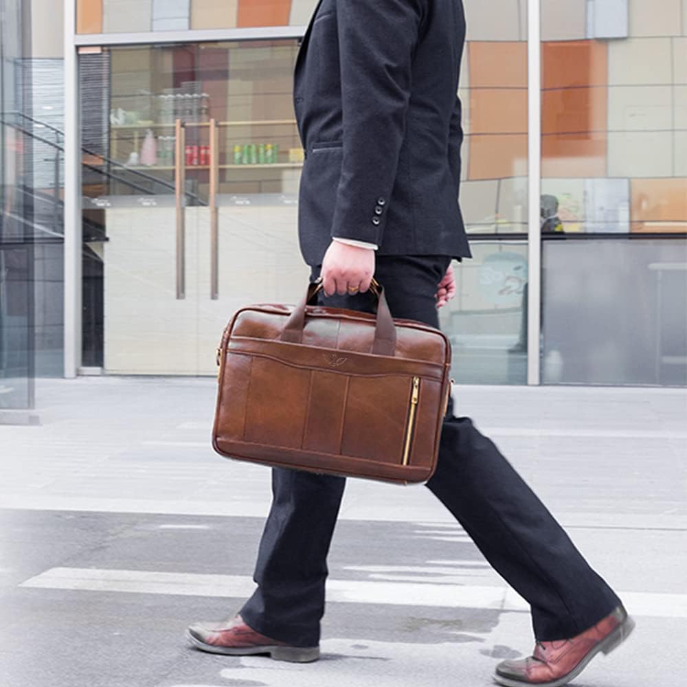 BAGZY Laptoptasche 15.6 Zoll Aktentasche Herren Umhängetasche Geschenk für Männer Handtasche für Mä