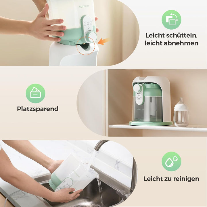 Momcozy Flaschenzubereiter Baby mit Dual-Licht, Schneller Flaschenwärmer zur Milchzubereitung, 1,69
