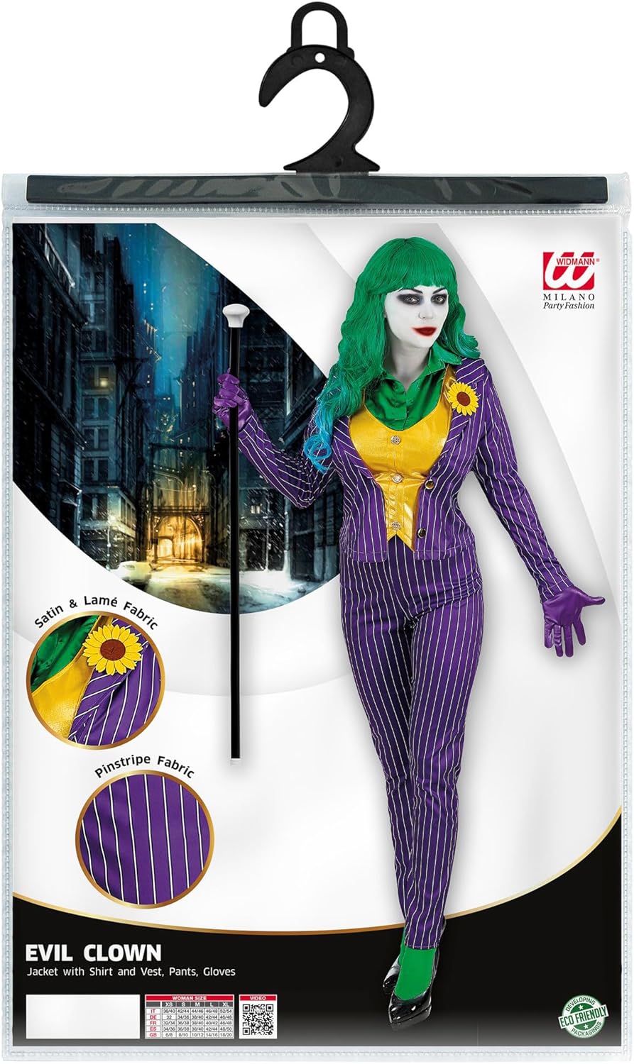 "EVIL CLOWN" (jacket with shirt and vest, pants, gloves) - (XS), XS