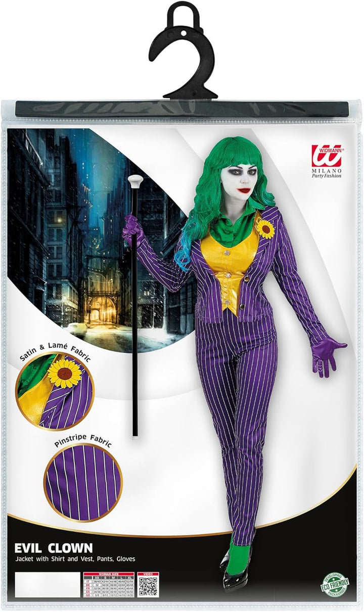 "EVIL CLOWN" (jacket with shirt and vest, pants, gloves) - (XS), XS