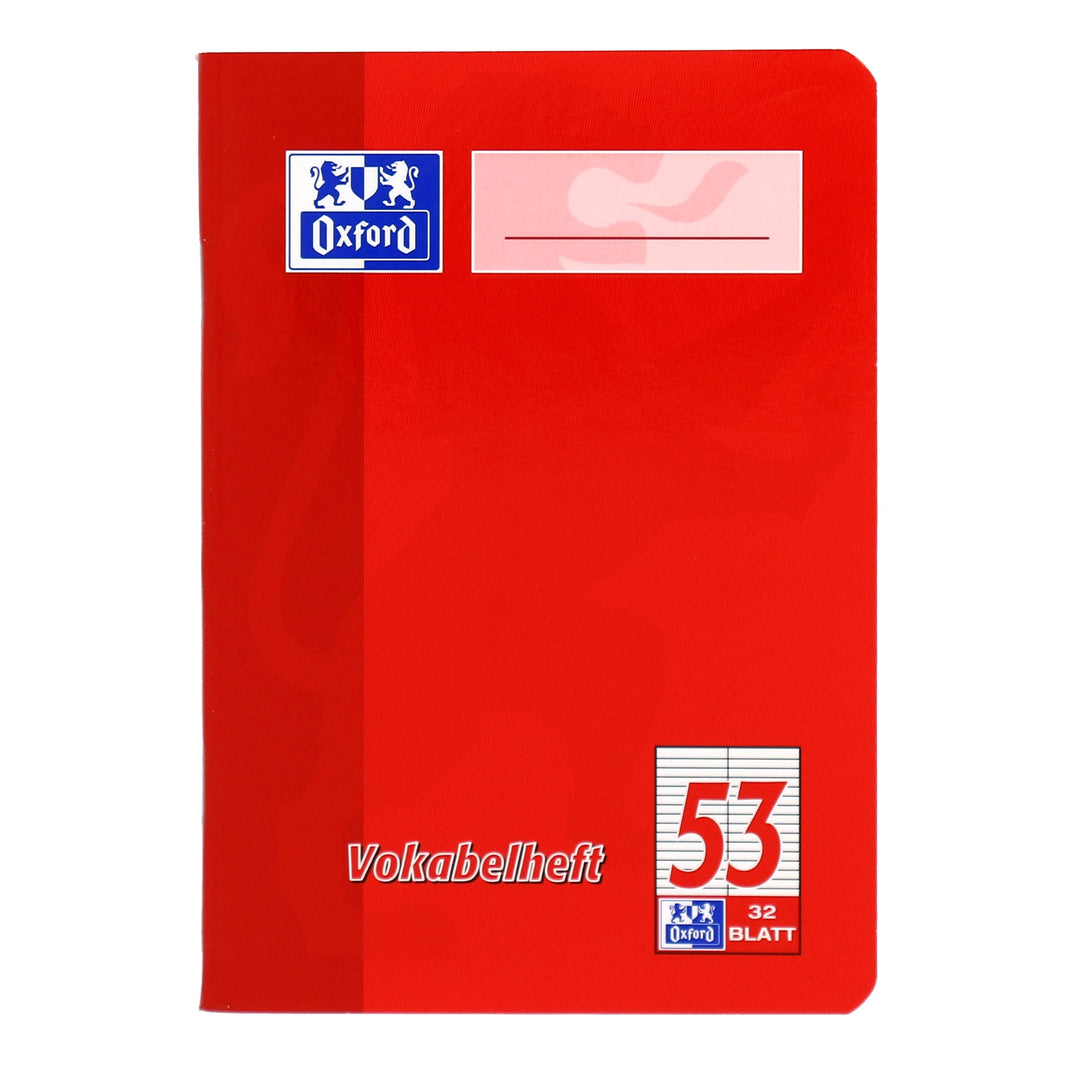 Oxford Vokabelheft, A6, 32 Blatt, Lineatur 53, rot und grün, 10 Stück Lineatur 53 - 2 Spalten A6, 32