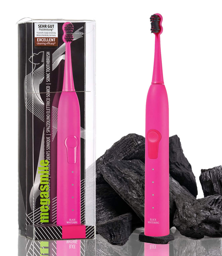 Megasmile Sonic Black Whitening II Schallzahnbürste Pink, Elektrische Zahnbürste, mit Timer, Aktivko