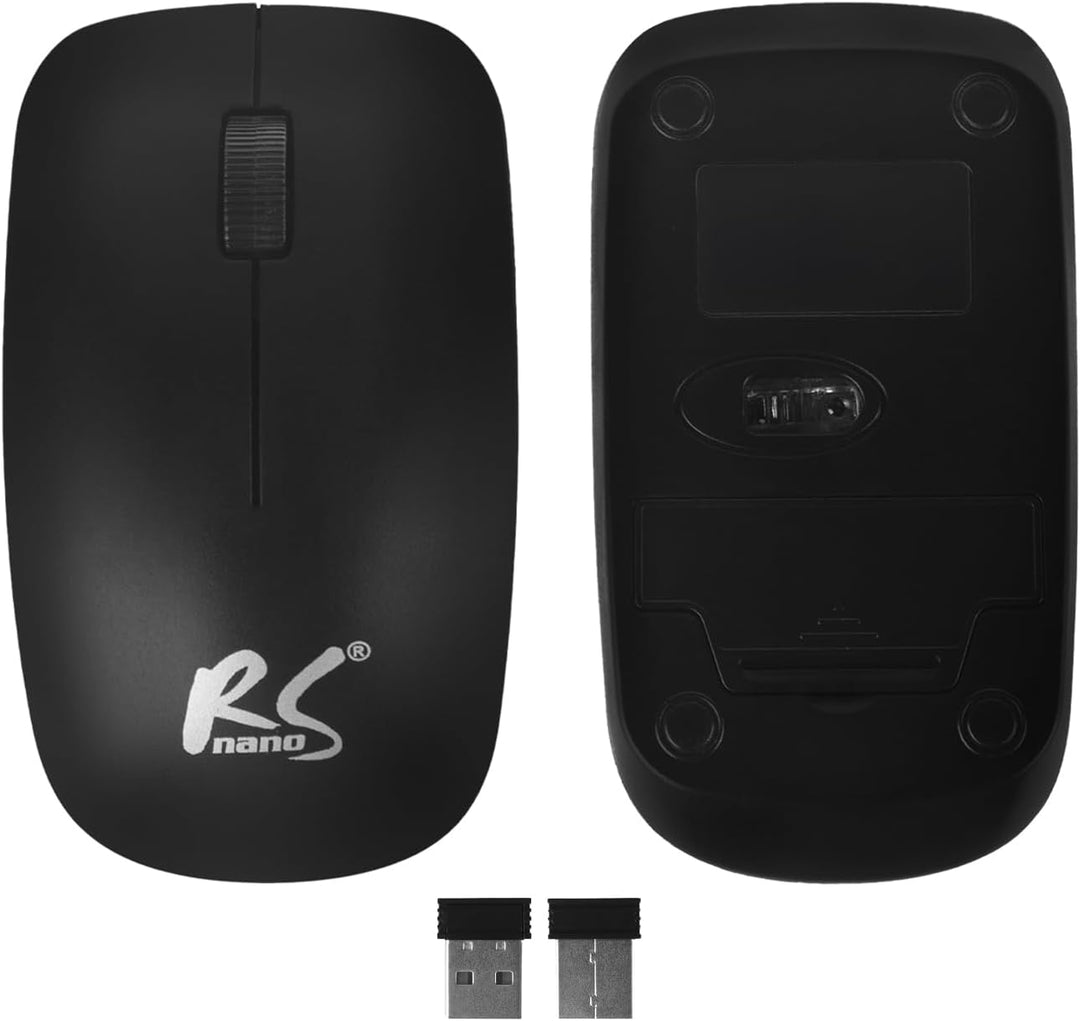 Kabellose QWERTY Tastatur + Maus + Mauspad Set | 2,4 GHz, Reichweite: bis zu 10m | Mausauflösung: 12