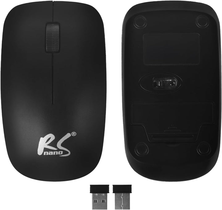 Kabellose QWERTY Tastatur + Maus + Mauspad Set | 2,4 GHz, Reichweite: bis zu 10m | Mausauflösung: 12