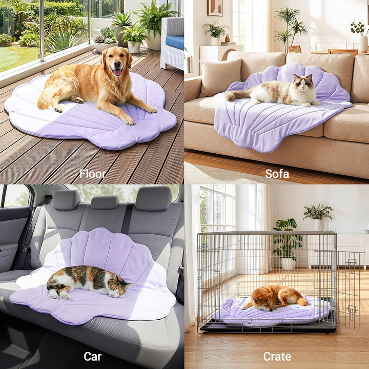 Kühlmatte für Hunde 100 × 100 cm Gross, Q-Max>0,5 Selbstkühlende Hundematte, Wendbare Kühl- und Wärm