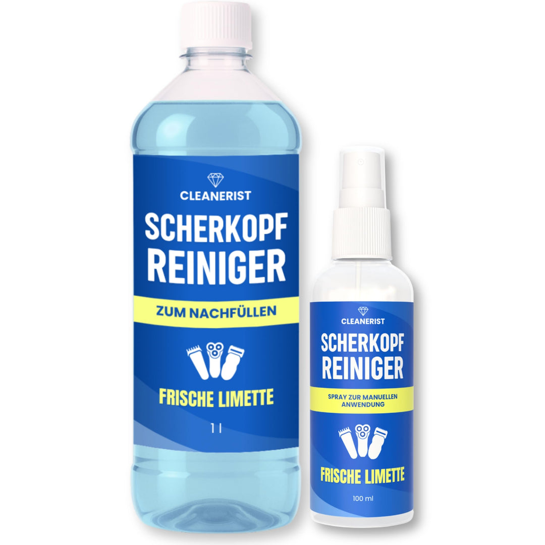 Die Seifenblase | 1L Scherkopfreiniger Flüssigkeit mit Sprühflasche zur manuellen Reinigung von Rasi