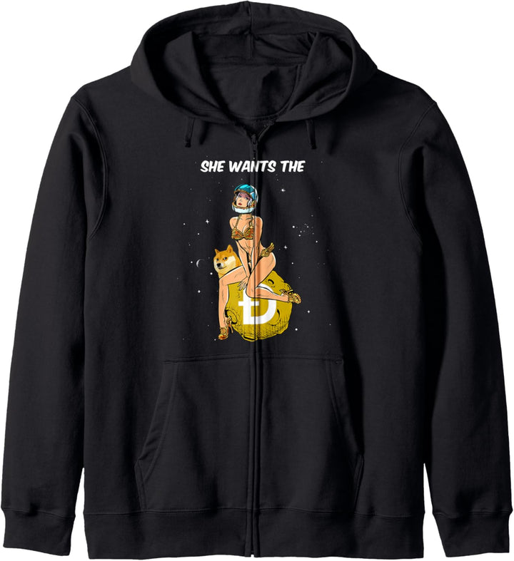Cryptocurrency She Wants The Dogecoin Doge Crypto Moon Kapuzenjacke