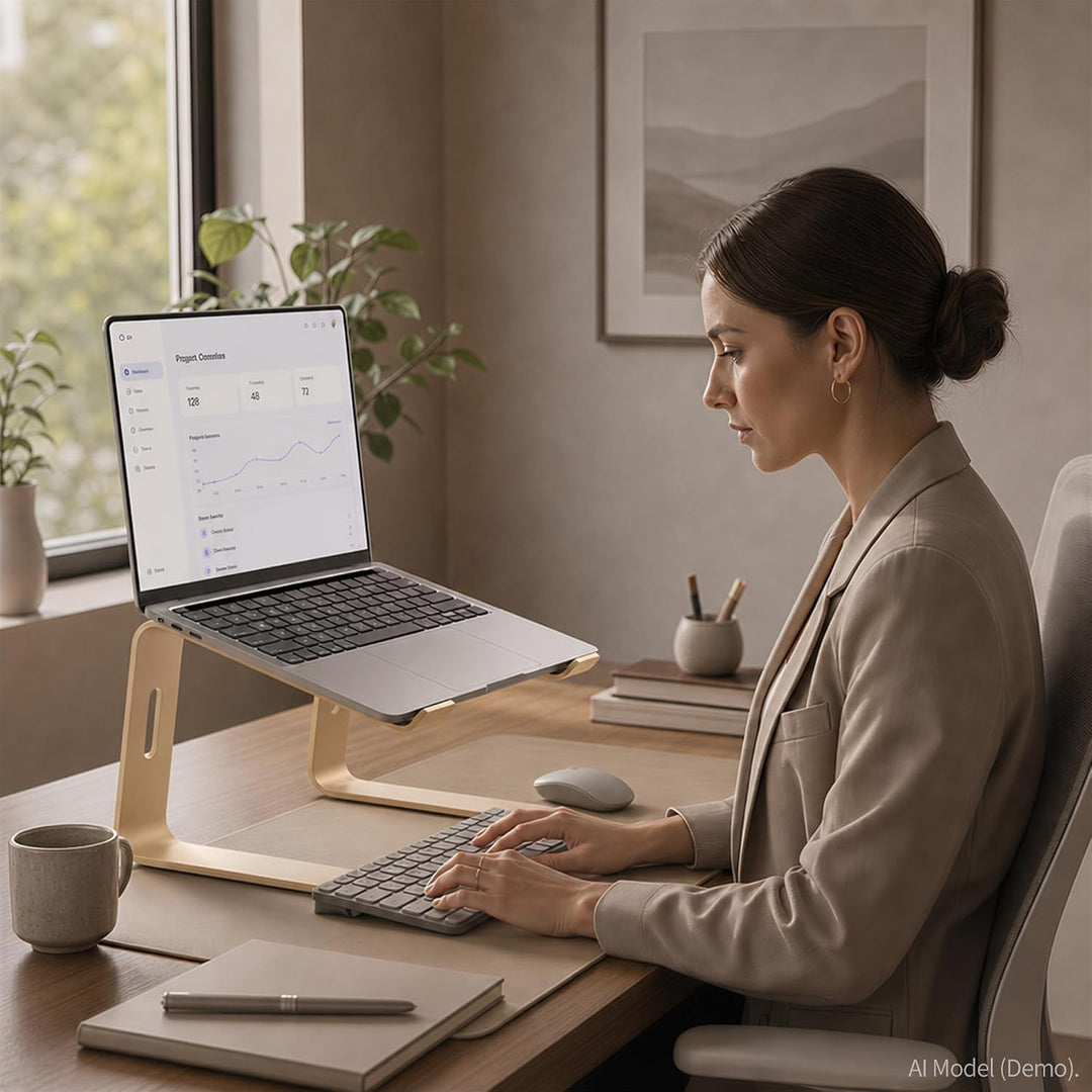 Orionstar Laptop Ständer, Ergonomischer Laptop Stand für Schreibtisch, Aluminium Laptop Halterung mi