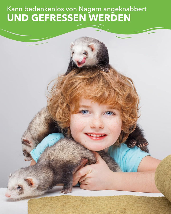 Nagerteppich aus 100% Hanf auf Rolle mit 10m Länge, 50cm Breite, 5mm dick, Hanfteppich für alle Arte