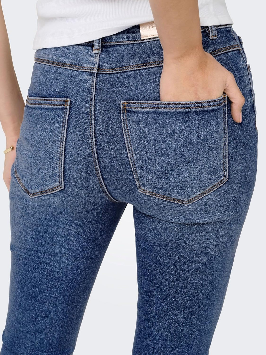 ONLY Female Skinny Jeans ONLBLUSH Mittlere Taille Skinny Fit Jeans 25W / 30L Blau (Medium Blue Denim