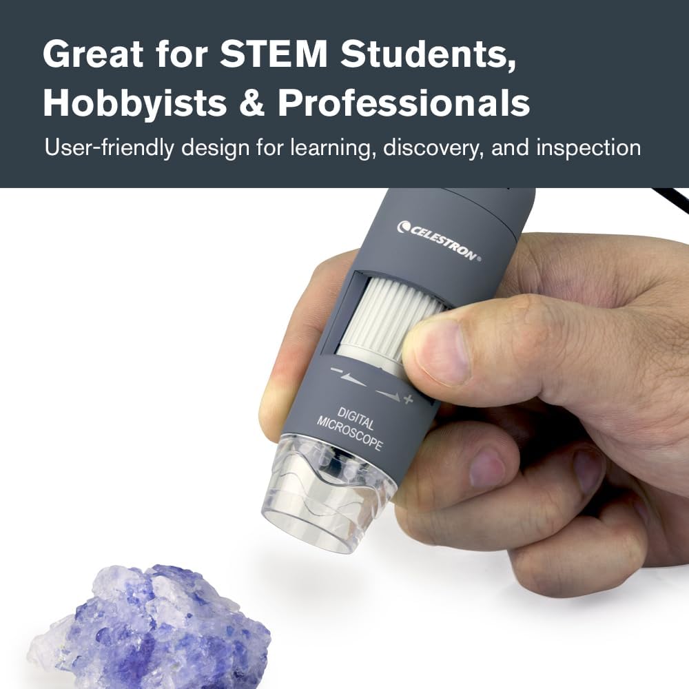 Celestron Deluxe Capture Your Discoveries 44302-C Handheld Digitalmikroskop, Grau Deluxe, Handgerät,