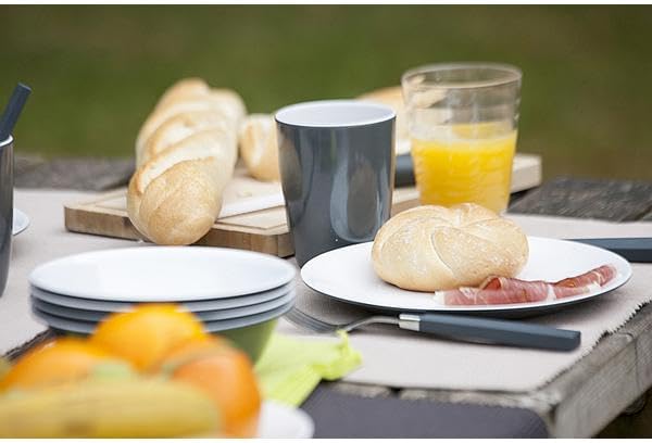 Bo-Camp - Geschirrset - 100% Melamin - 16-teilig - Grau