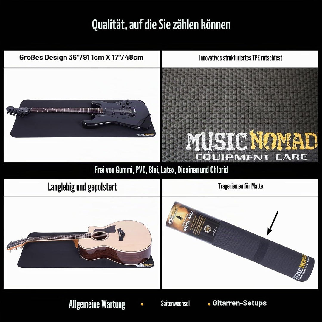 MusicNomad MN208 Premium Instrument Work Mat, 17" x 36" Einzelbett, Einzelbett