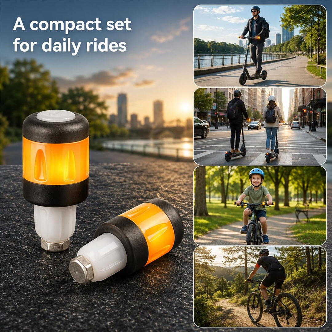 E Scooter Blinker, Wiederaufladbare LED-Lenkerleuchte Elektroroller, Wasserdicht, Universeller Blink