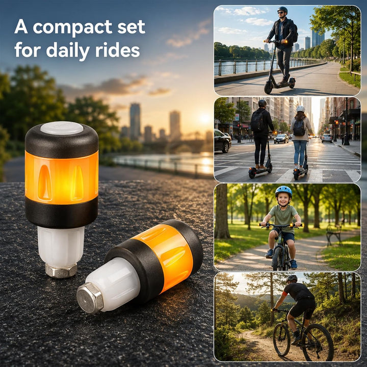 E Scooter Blinker, Wiederaufladbare LED-Lenkerleuchte Elektroroller, Wasserdicht, Universeller Blink