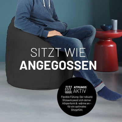 Lumaland Sitzsack Luxury 60x45cm | Microvelours Beanbag mit extra weichem & robustem Stoff | Für Erw
