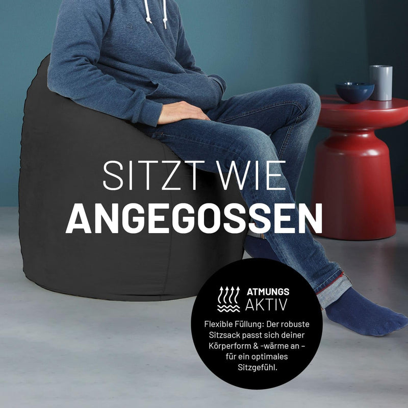 Lumaland Sitzsack Luxury 60x45cm | Microvelours Beanbag mit extra weichem & robustem Stoff | Für Erw
