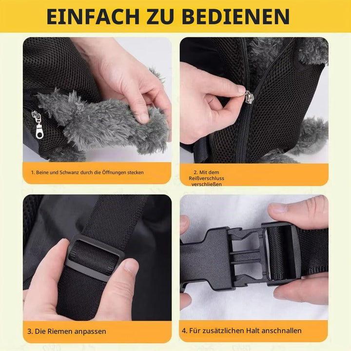 Hunde Rucksack für 2.5-3.5 kg, Verstellbare Welpen Haustier Rucksack Hund Tragetasche, Camping und R